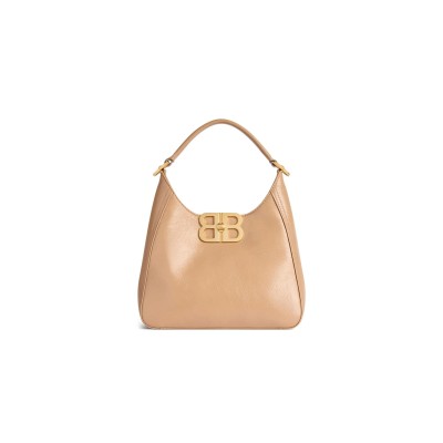BALENCIAGA WOMEN'S BB SOFT HOBO BAG SMALL IN NUDE 8019282ABEC2621 (20.5*20*6.8cm)